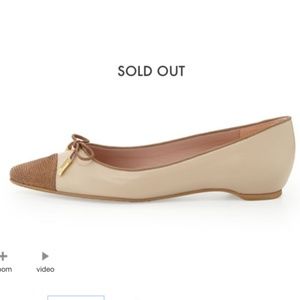 Stuart Weitzman Capricorn Cap-Toe Bow Flat